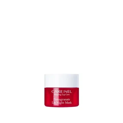 Pomegranate Lip Night Mask 5g Get your Moisturizing POMEGRANATE Sleeping Lip Mask together with a Convenient Spatula, for easier application and use in a container. Made in Korea. CARENEL is a Korean Beauty and Cosmetic Brand of Skin Care.